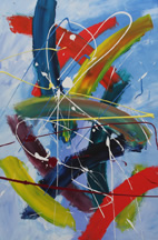 Leaving Chicago #1, an abstract painting copyright Mark Dahle 1996