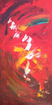 Mexico needs freedom from corruption, an abstract painting in the Hidden Prayer series, copyright Mark Dahle 2010